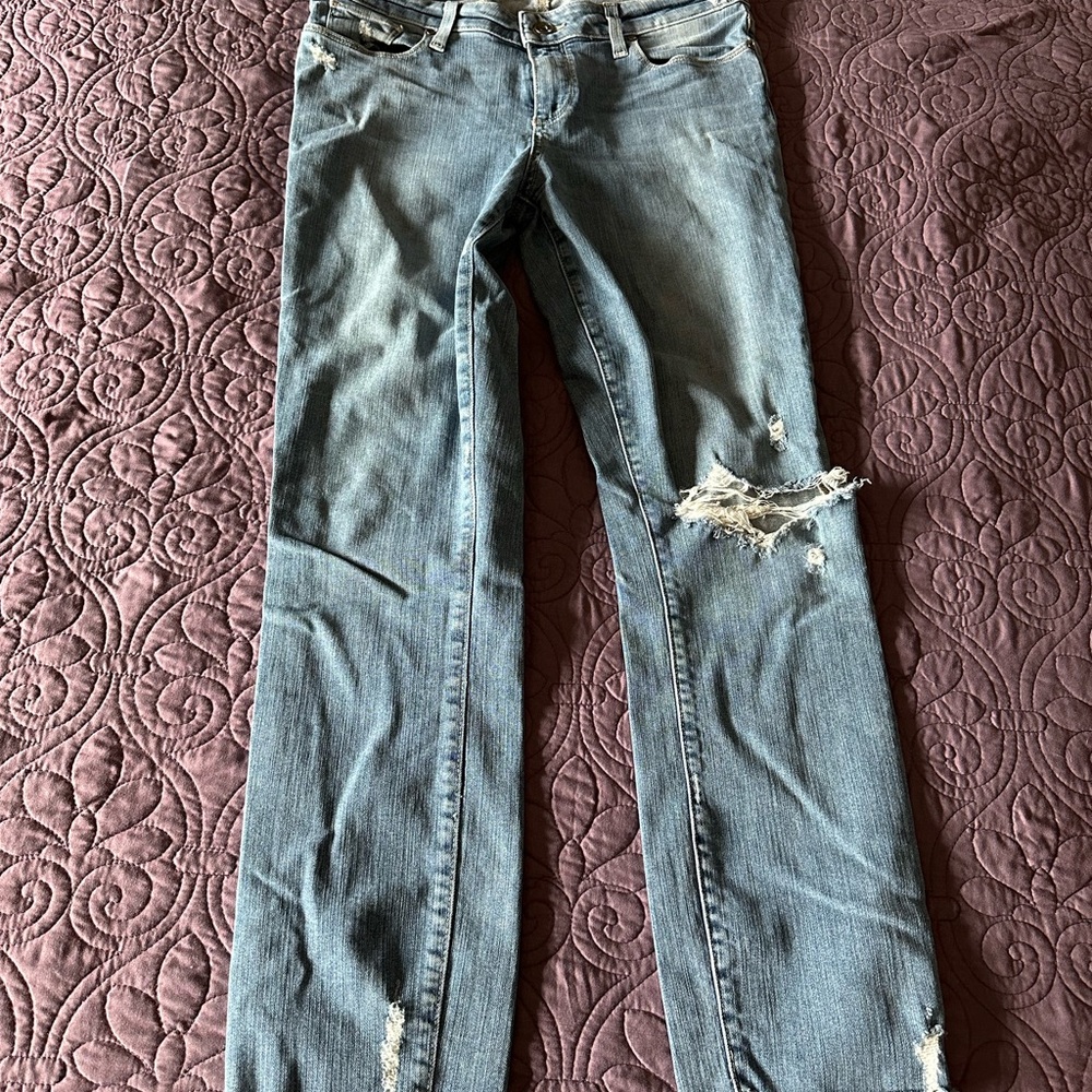 Paige Distressed Light Blue Stretch Jeans 30 (10)